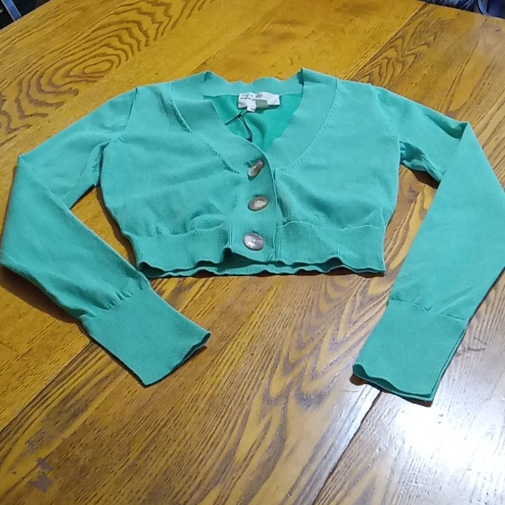 Ted Baker 0 Womens Sweater Green Long Sleeve St Patrick Day New Crop Cardigan